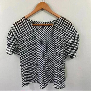 Gap semi sheer blank and white top